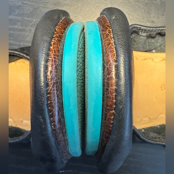 Tieks Matte Black and Teal Ballet Flats - Picture 7 of 10